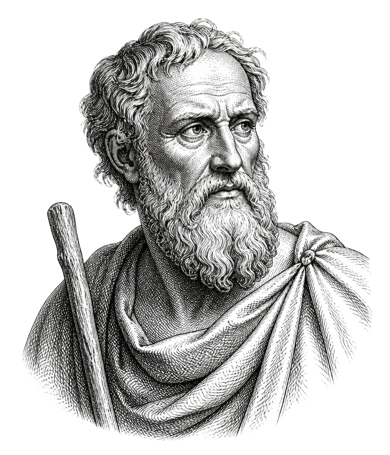 Engraved portrait of Epictetus