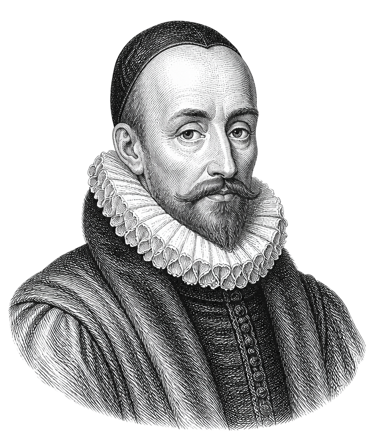Engraved portrait of Michel de Montaigne