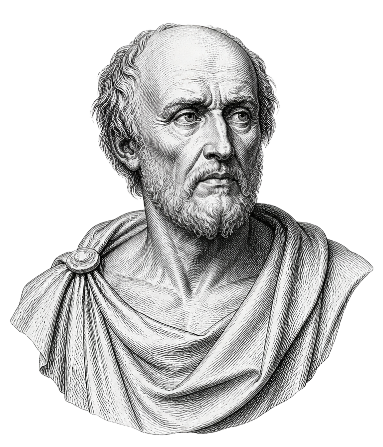 Engraved portrait of Seneca